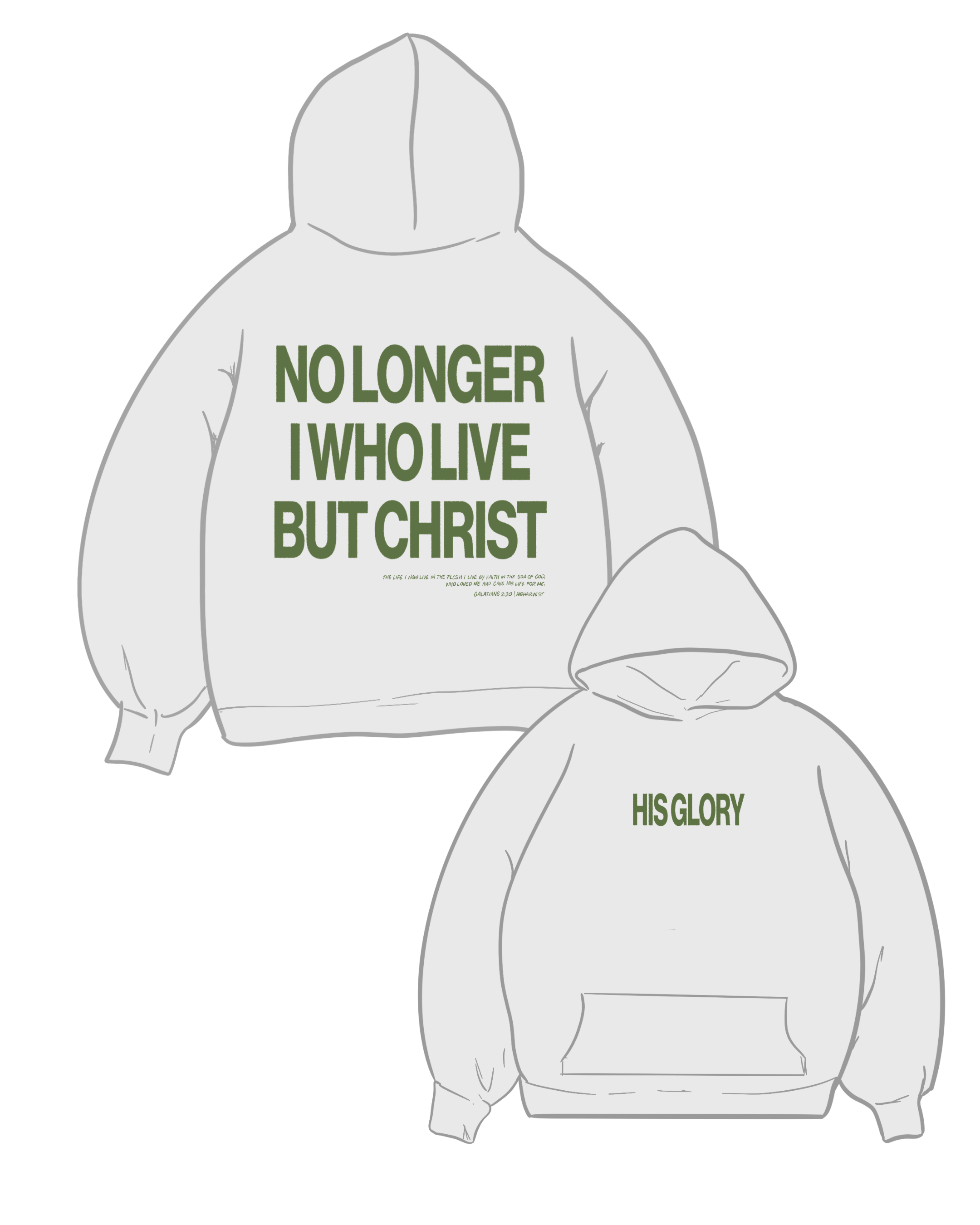 HIS GLORY HOOD - MARBLE