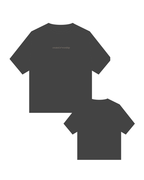 CREATED TO WORSHIP BOX TEE - COAL