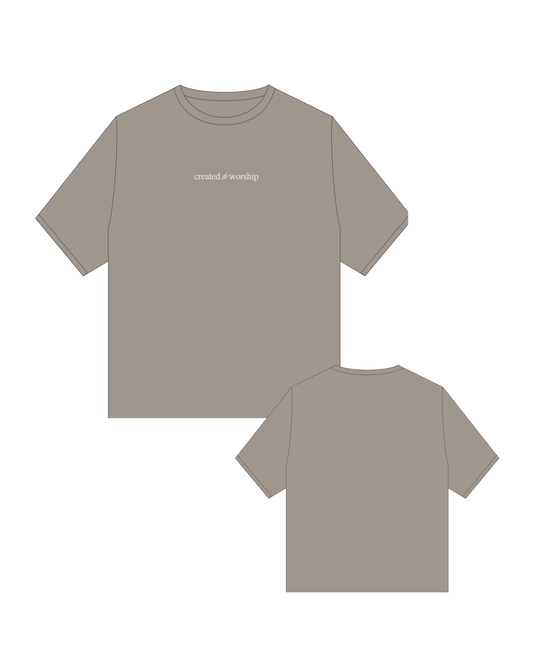 CREATED TO WORSHIP BOX TEE - STONE