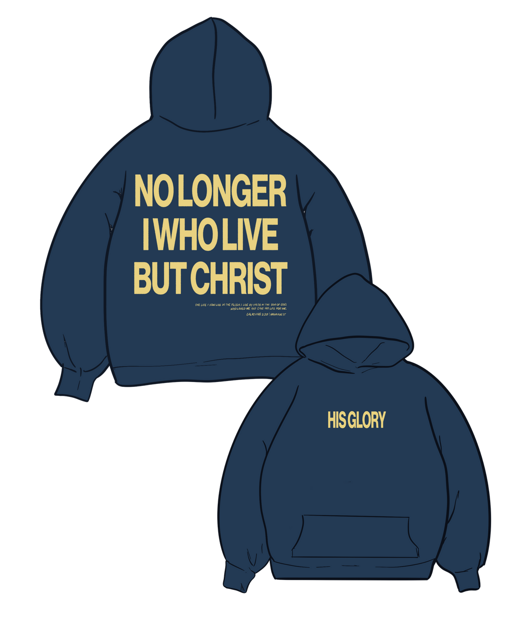 HIS GLORY HOOD - NAVY