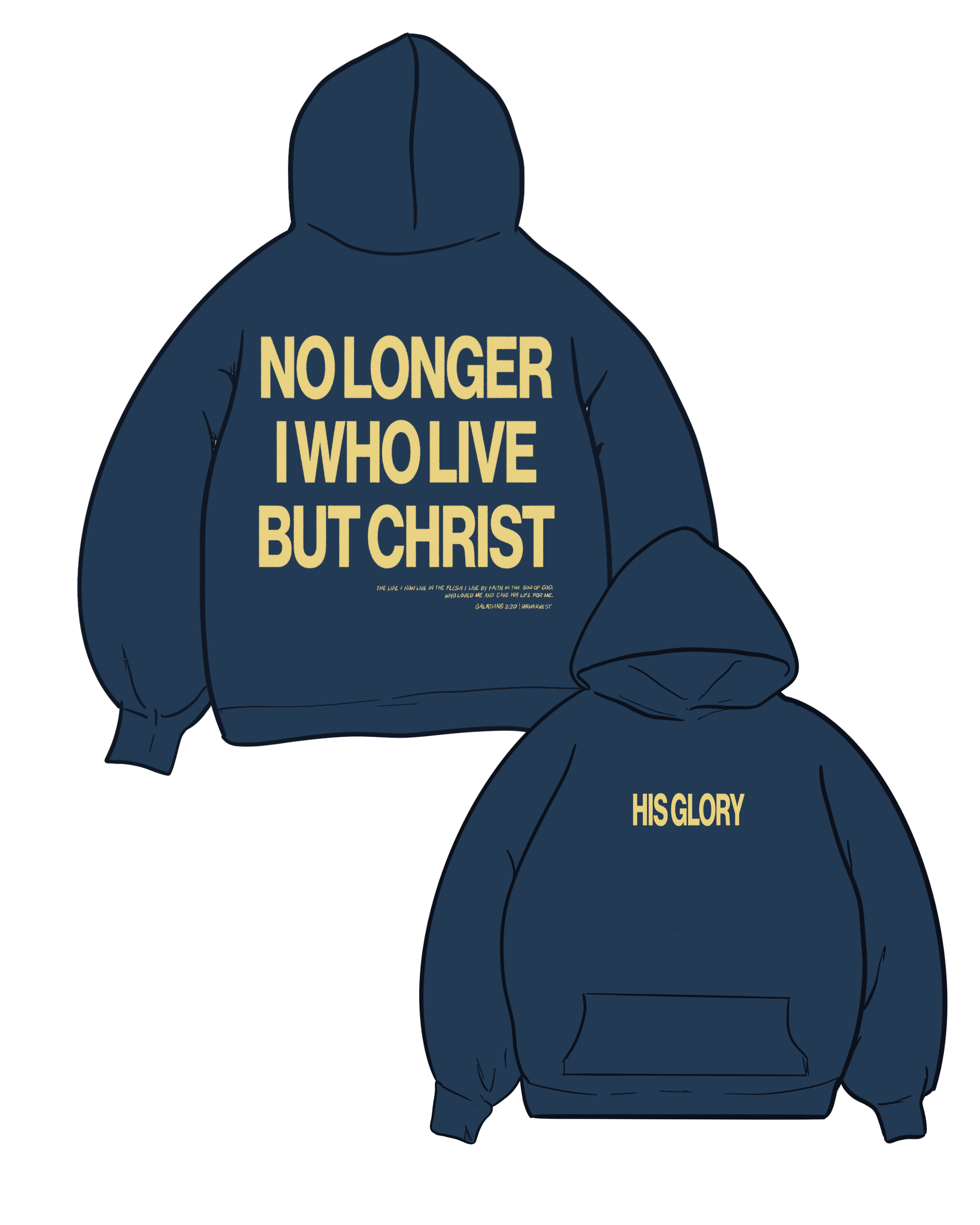 HIS GLORY HOOD - NAVY