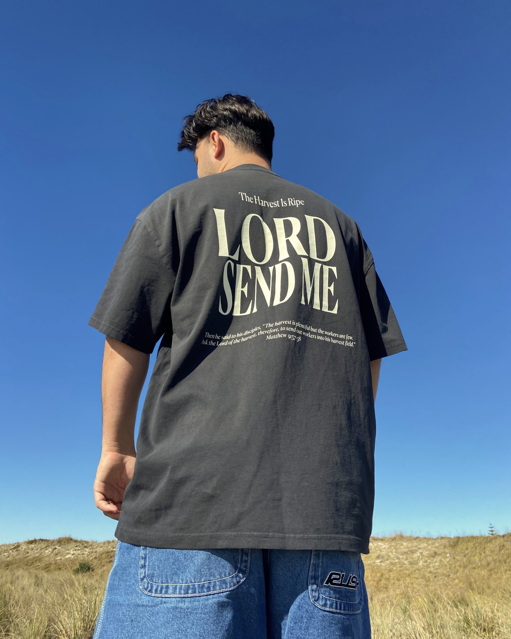 LORD SEND ME TEE - COAL